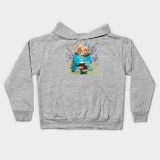 Girl, fox and milk Kids Hoodie